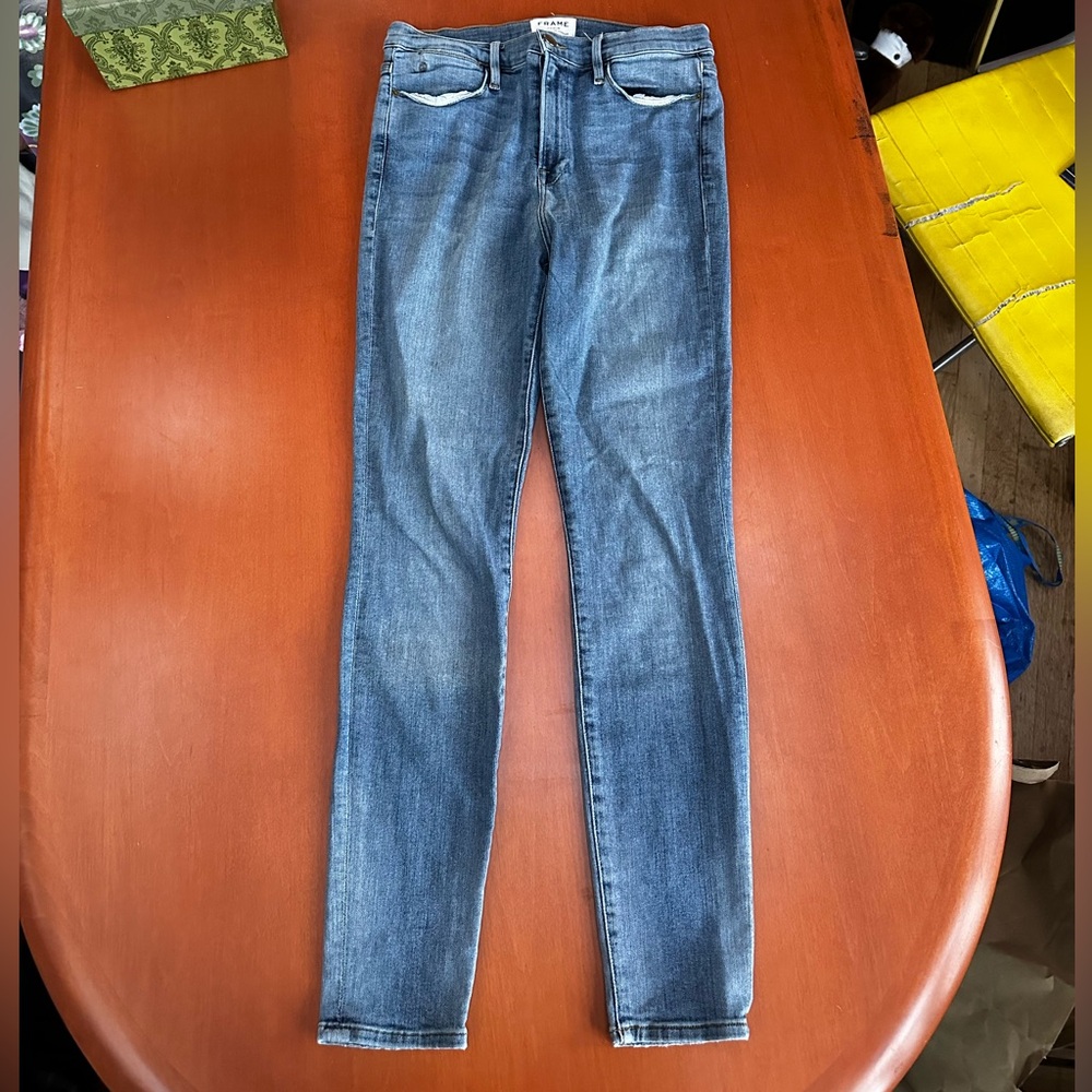 FRAME Le High Skinny plain blue Jean size 31